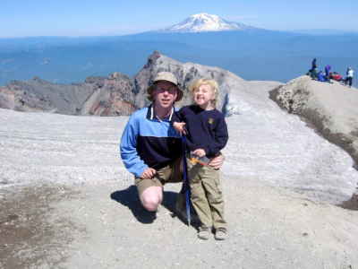 Zoe & Greg at the summit of Mount St. Helens